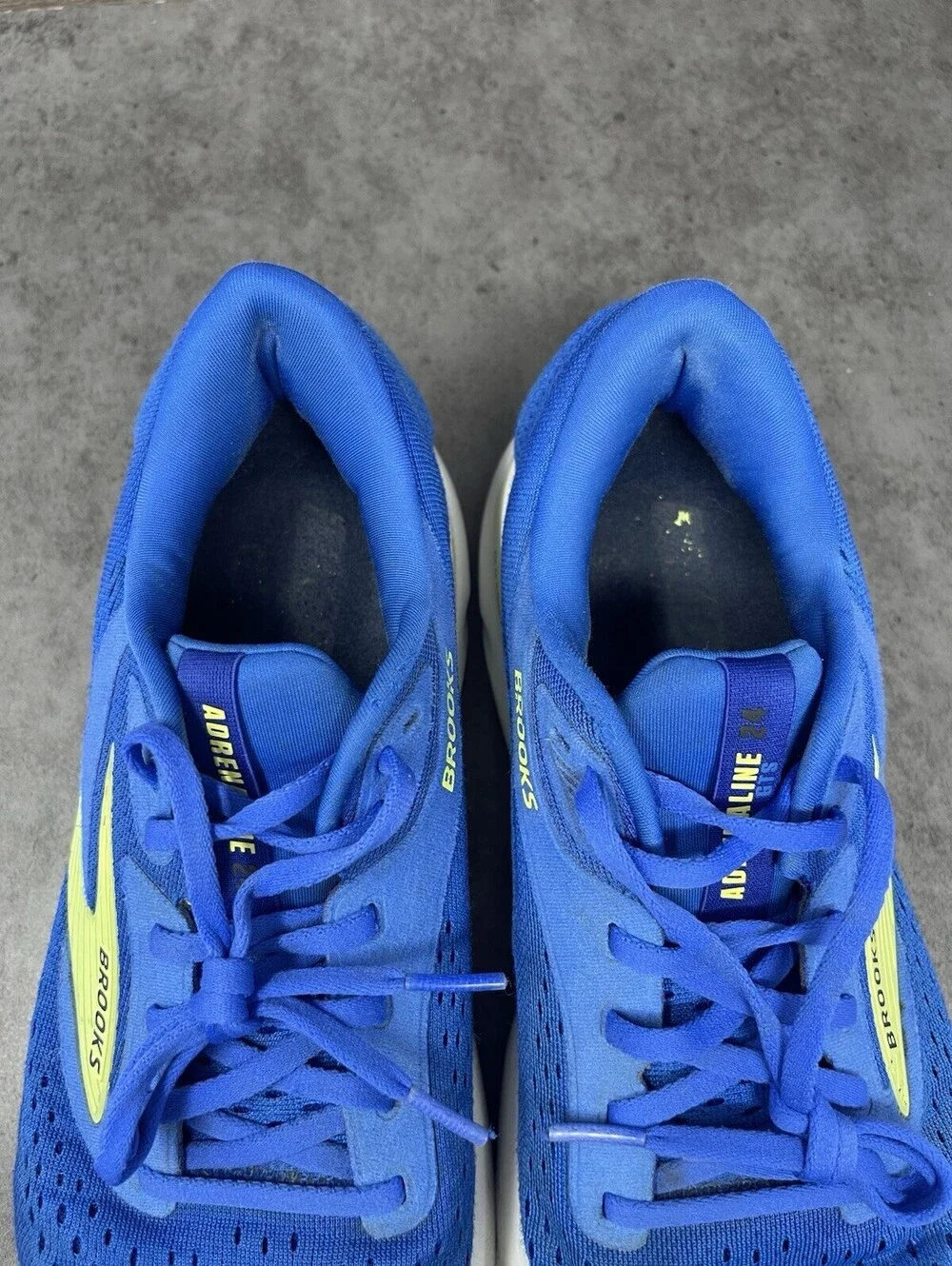 Brooks Adrenaline GTS 24 Mens Size 9.5 Blue Yellow GuideRails Running Shoes